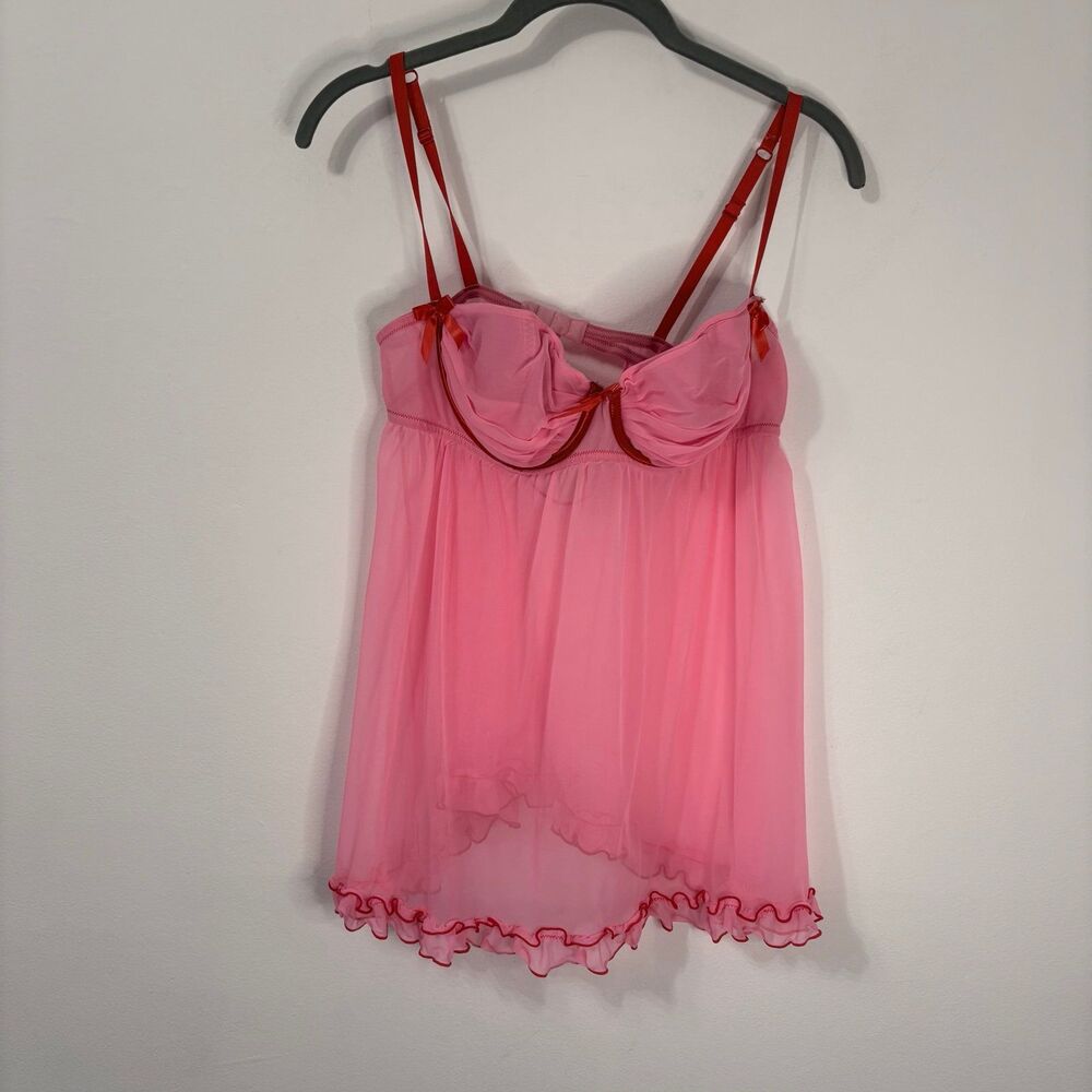 Victoria’s Secret Sexy Little Things Pink Sheer Babydoll Lingerie Sz 36C